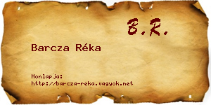 Barcza Réka névjegykártya