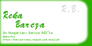 reka barcza business card